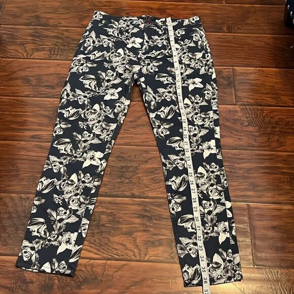 7 For All Mankind Jen 7 Blue Floral Cropped Skinny Pants Boho Feminine Modern - Picture 3 of 11